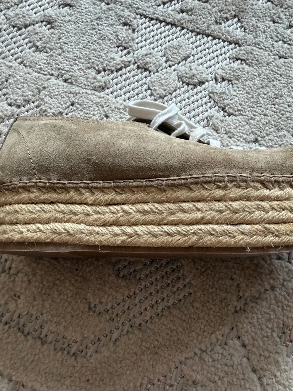 Miu Miu Taupe Suede Lace-Up Sneakers with White Laces